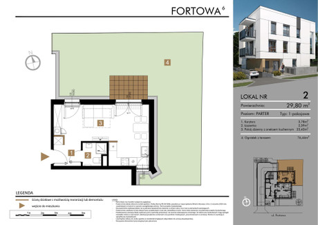 Mieszkanie na sprzedaż - Fortowa Bielany, Warszawa, 29,8 m², 660 000 PLN, NET-1538430581