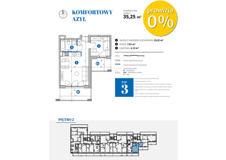 Mieszkanie na sprzedaż - Bobrowiecka Mokotów, Warszawa, 35,25 m², 773 738 PLN, NET-181/6023/OMS