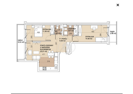 Mieszkanie na sprzedaż - Lothara Herbsta Sołtysowice, Wrocław-Psie Pole, Wrocław, 61,38 m², 789 000 PLN, NET-269941