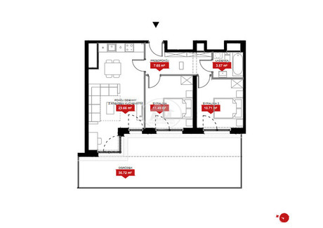 Mieszkanie na sprzedaż - Władysława Reymonta Kleczków, Wrocław-Psie Pole, Wrocław, 57,1 m², 787 557 PLN, NET-608605