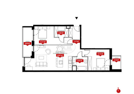 Mieszkanie na sprzedaż - Władysława Reymonta Kleczków, Wrocław-Psie Pole, Wrocław, 71,12 m², 898 624 PLN, NET-160787