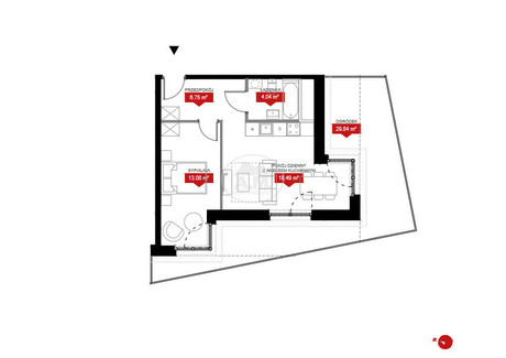 Mieszkanie na sprzedaż - Władysława Reymonta Kleczków, Wrocław-Psie Pole, Wrocław, 42,36 m², 686 925 PLN, NET-376746