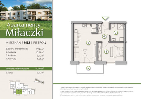 Mieszkanie na sprzedaż - J. Kilińskiego Radomsko, Radomszczański (Pow.), 40,07 m², 336 588 PLN, NET-1