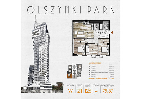 Mieszkanie na sprzedaż - Szopena 35C Śródmieście, Rzeszów, 80,23 m², inf. u dewelopera, NET-W126