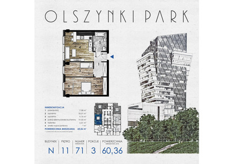 Mieszkanie na sprzedaż - Szopena 35C Śródmieście, Rzeszów, 60,91 m², inf. u dewelopera, NET-N71