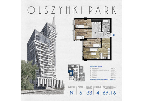 Mieszkanie na sprzedaż - Szopena 35C Śródmieście, Rzeszów, 69,92 m², inf. u dewelopera, NET-N33