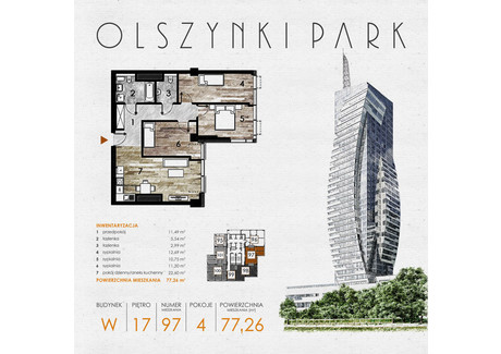 Mieszkanie na sprzedaż - Szopena 35C Śródmieście, Rzeszów, 78,05 m², inf. u dewelopera, NET-W97
