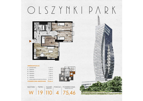 Mieszkanie na sprzedaż - Szopena 35C Śródmieście, Rzeszów, 76,35 m², inf. u dewelopera, NET-W110