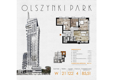 Mieszkanie na sprzedaż - Szopena 35C Śródmieście, Rzeszów, 86,09 m², inf. u dewelopera, NET-W122