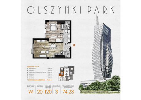 Mieszkanie na sprzedaż - Szopena 35C Śródmieście, Rzeszów, 74,81 m², inf. u dewelopera, NET-W120