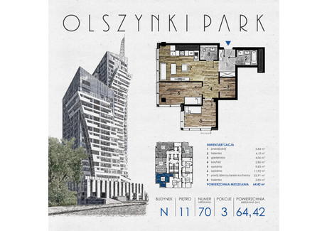 Mieszkanie na sprzedaż - Szopena 35C Śródmieście, Rzeszów, 65,03 m², inf. u dewelopera, NET-N70