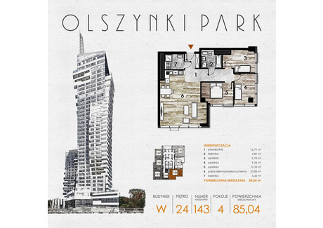 Mieszkanie na sprzedaż - Szopena 35C Śródmieście, Rzeszów, 85,67 m², inf. u dewelopera, NET-W143