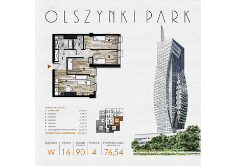 Mieszkanie na sprzedaż - Szopena 35C Śródmieście, Rzeszów, 76,54 m², inf. u dewelopera, NET-W90