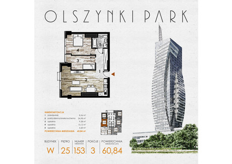 Mieszkanie na sprzedaż - Szopena 35C Śródmieście, Rzeszów, 61,42 m², inf. u dewelopera, NET-W153