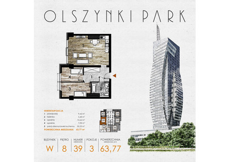 Mieszkanie na sprzedaż - Szopena 35C Śródmieście, Rzeszów, 64,05 m², inf. u dewelopera, NET-W39