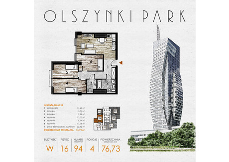 Mieszkanie na sprzedaż - Szopena 35C Śródmieście, Rzeszów, 77,55 m², inf. u dewelopera, NET-W94