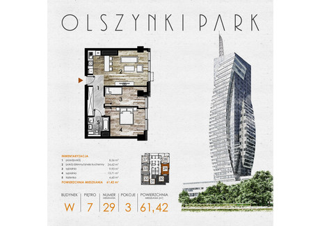 Mieszkanie na sprzedaż - Szopena 35C Śródmieście, Rzeszów, 61,95 m², inf. u dewelopera, NET-W29