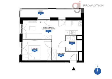 Mieszkanie na sprzedaż - Wojciecha Hasa Śródmieście, Łódź, 43,61 m², 705 636 PLN, NET-59522