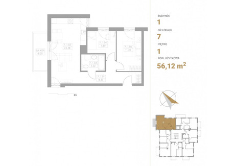 Mieszkanie na sprzedaż - Kosynierów Rumia, Wejherowski, 56,12 m², 466 755 PLN, NET-868906