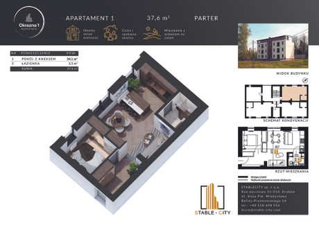 Mieszkanie na sprzedaż - Okrężna Katowice, 37,7 m², 259 785 PLN, NET-4998/12083/OMS