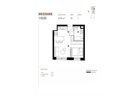 Mieszkanie na sprzedaż - Katowicka Katowice, 29,76 m², 461 280 PLN, NET-5555/12083/OMS