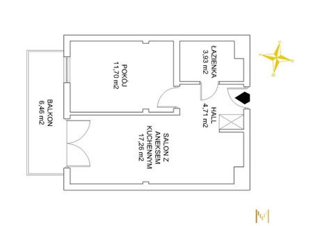 Mieszkanie na sprzedaż - Leona Berensona Białołęka, Warszawa, 37,6 m², 540 000 PLN, NET-493/11553/OMS