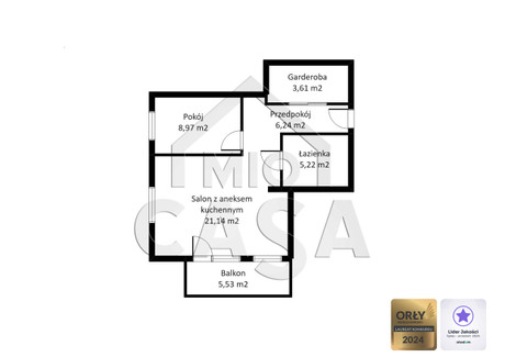 Mieszkanie na sprzedaż - Jęczmienna Biała Rzeka, Rumia, Wejherowski, 45,18 m², 406 620 PLN, NET-107308