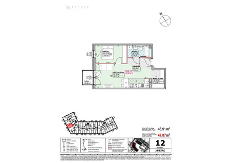 Mieszkanie na sprzedaż - Pelplin, Tczewski, 46,91 m², 328 400 PLN, NET-EC123456963486