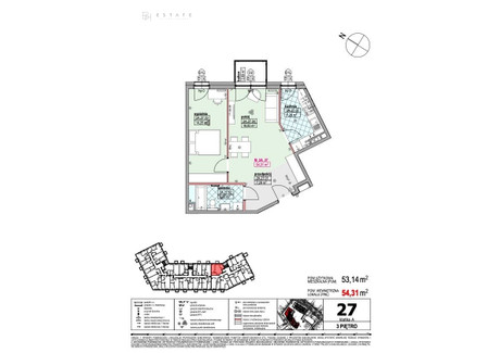 Mieszkanie na sprzedaż - Pelplin, Tczewski, 53,14 m², 372 000 PLN, NET-EC123456362518