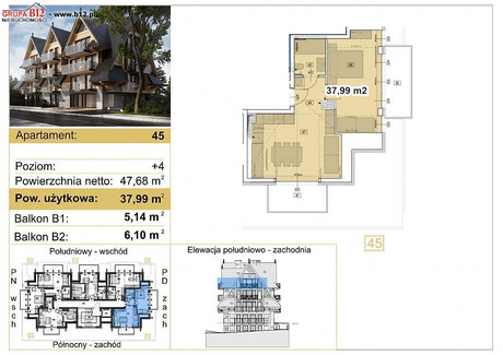 Mieszkanie na sprzedaż - Makuszyńskiego Zakopane, 38 m², 1 861 510 PLN, NET-48978