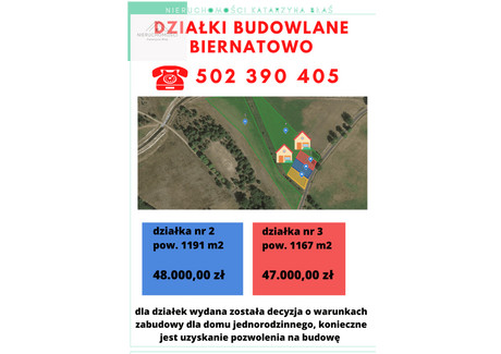 Działka na sprzedaż - Biernatowo, Trzcianka (Gm.), Czarnkowsko-Trzcianecki (Pow.), 1191 m², 48 000 PLN, NET-4
