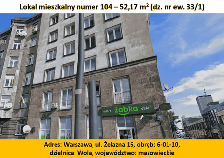 Mieszkanie na sprzedaż - Żelazna Wola, Warszawa, 52,17 m², 900 000 PLN, NET-218