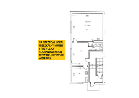 Mieszkanie na sprzedaż - J. Kochanowskiego Wieniawa (Gm.), Przysuski (Pow.), 47,14 m², 68 000 PLN, NET-388