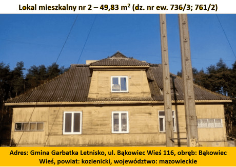 Mieszkanie na sprzedaż - Bąkowiec, Garbatka-Letnisko (Gm.), Kozienicki (Pow.), 49,83 m², 45 000 PLN, NET-43