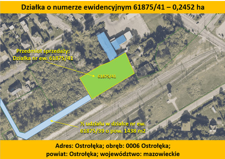 Działka na sprzedaż - Ostrołęka, 2452 m², 230 000 PLN, NET-17/8343/OGS