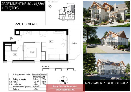 Mieszkanie na sprzedaż - Miłków, Podgórzyn, Karkonoski, 40,55 m², 523 095 PLN, NET-20019/3265/OMS