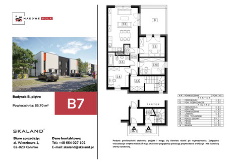 Mieszkanie na sprzedaż - Nowina Poznań, Kórnik, poznański, 85,7 m², 527 000 PLN, NET-B7