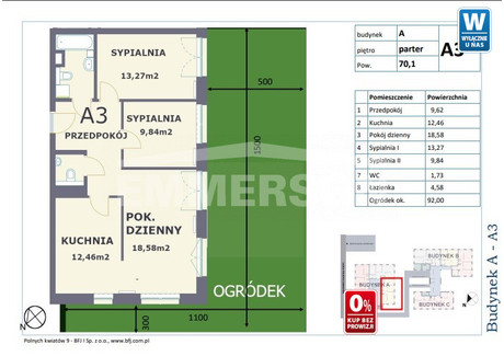 Mieszkanie na sprzedaż - Polnych Kwiatów Białołęka Choszczówka, Białołęka, Warszawa, 70,1 m², 944 750 PLN, NET-MS-322843