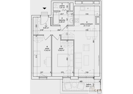 Mieszkanie na sprzedaż - Kościuszki Stare Miasto, Kraków, 65,99 m², 1 880 000 PLN, NET-80305