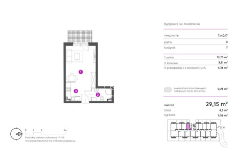 Mieszkanie na sprzedaż - Akademicka Fordon, Bydgoszcz, 29,15 m², 319 193 PLN, NET-8747/14150/OMS