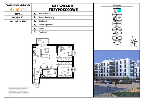 Mieszkanie na sprzedaż - Stawowa Brzeziny, Czechowice-Dziedzice (Gm.), Bielski (Pow.), 48,61 m², 384 019 PLN, NET-3.2