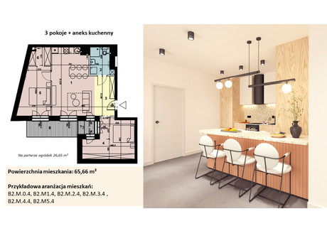 Mieszkanie na sprzedaż - ul. 28 czerwca 1956r. nr 156 Wilda, Poznań, 65,66 m², 942 681 PLN, NET-B2_M.2.4