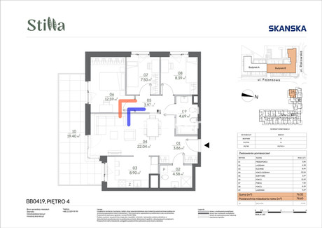 Mieszkanie na sprzedaż - Fajansowa Raków, Włochy, Warszawa, Warszawa M., 76,32 m², 1 270 000 PLN, NET-KNG-MS-5515