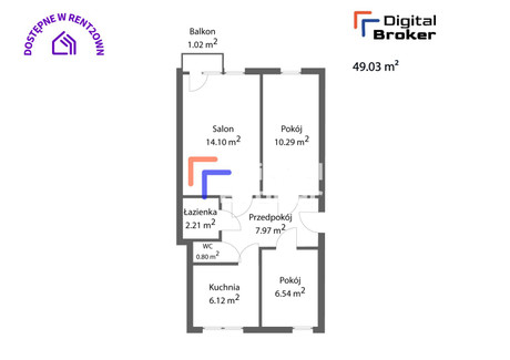 Mieszkanie na sprzedaż - Nałkowskich Wrotków, Lublin, Lublin M., 49 m², 399 000 PLN, NET-KNG-MS-5028