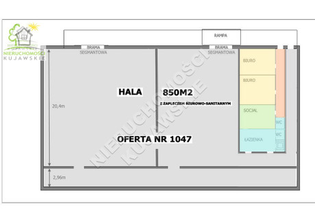 Magazyn, hala do wynajęcia - Wschód Przemysłowy, Włocławek, 850 m², 15 000 PLN, NET-1047