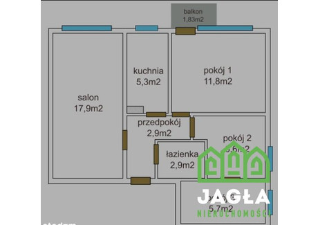 Mieszkanie na sprzedaż - Bartodzieje, Bydgoszcz, Bydgoszcz M., 53 m², 390 000 PLN, NET-JAG-MS-14181