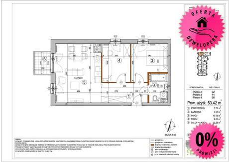 Mieszkanie na sprzedaż - Chełmżyńska Nowy Rembertów, Rembertów, Warszawa, 53,42 m², 608 000 PLN, NET-100810