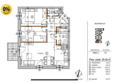 Mieszkanie na sprzedaż - Chełmżyńska Wygoda, Rembertów, Warszawa, 55,45 m², 617 000 PLN, NET-99771