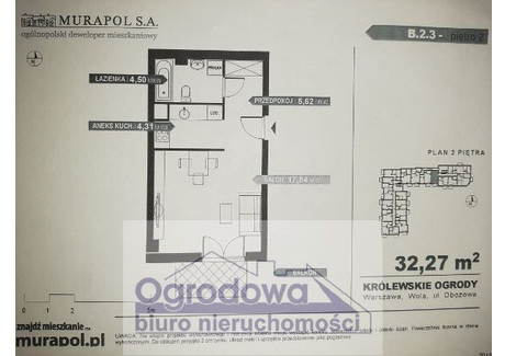 Mieszkanie na sprzedaż - Wawrzyszewska Wola, Warszawa, 32,3 m², 605 000 PLN, NET-12613/3482/OMS