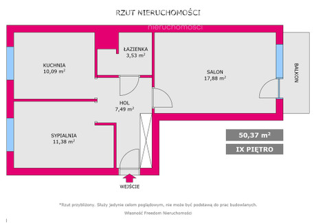 Mieszkanie na sprzedaż - Juliusza Kossaka Środula, Sosnowiec, 50,37 m², 265 000 PLN, NET-32655/3685/OMS